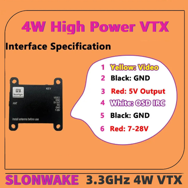 SLONWAKE FPV 3.3G 16CH 4000mW  - огляд і ціна Drone Rc Remote Control