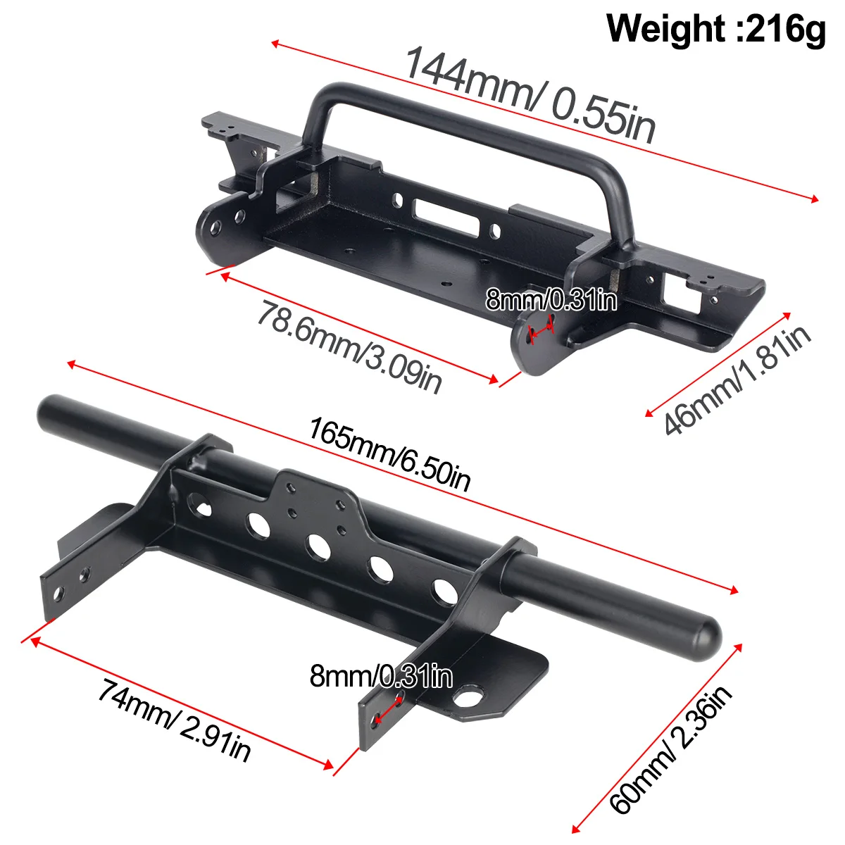Metal Front Bumper for VP VS4- - огляд і ціна Rc Rock Crawler