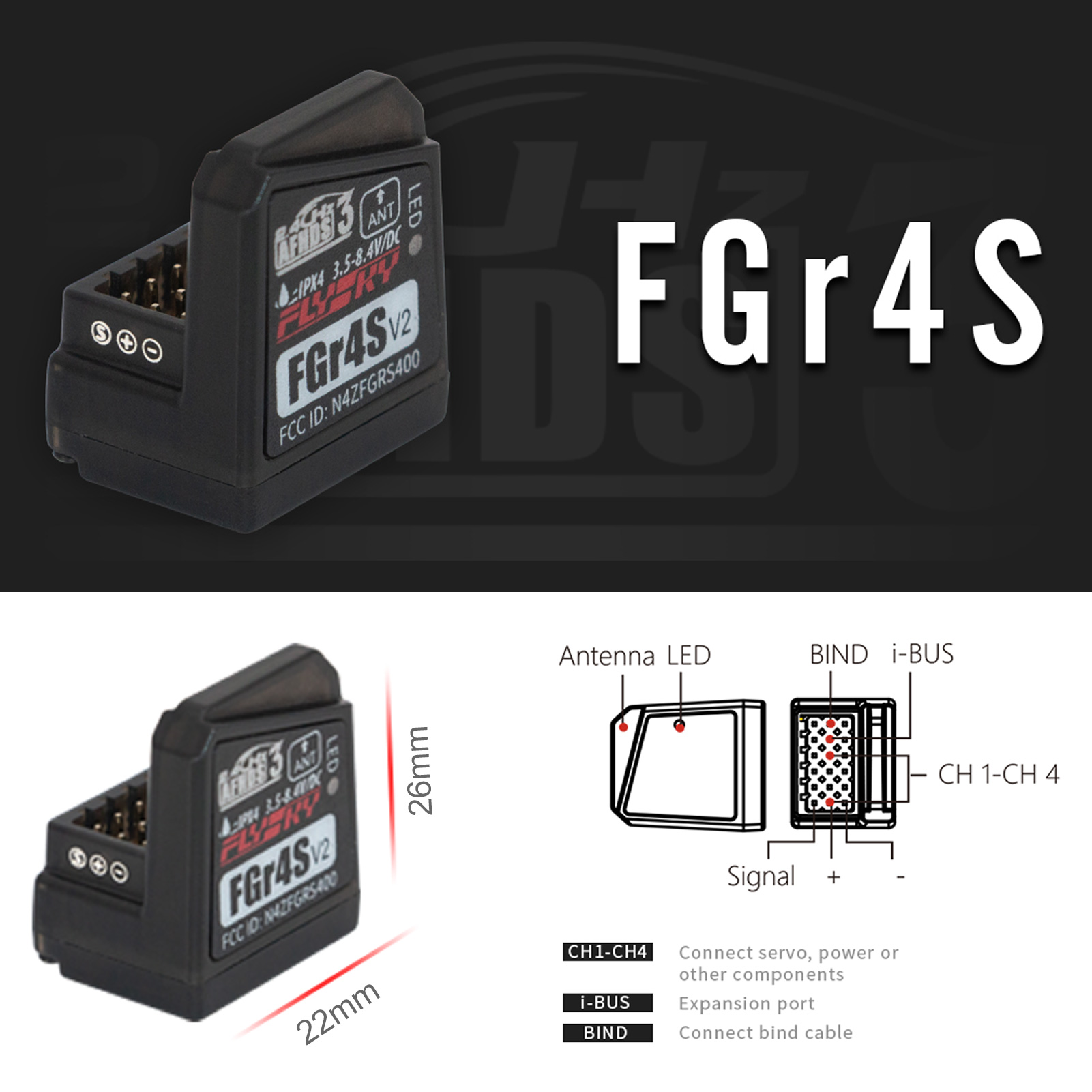 Flysky FGR4S V2 Receiver AFHDS - огляд і ціна Telemetry Module Rc