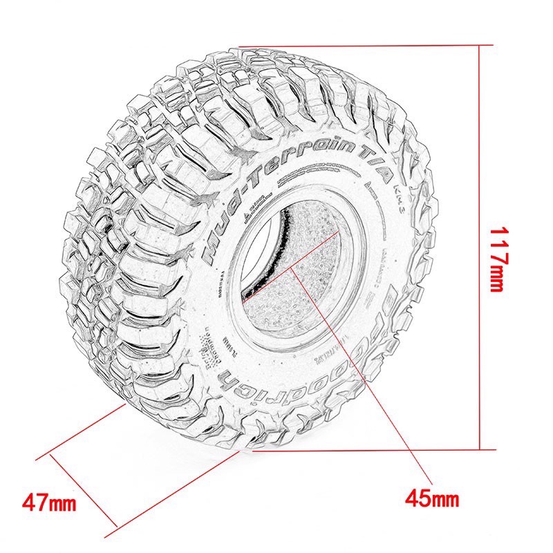 RC Car 1.9 Inch 117mm Rubber T - огляд і ціна Rc Rock Crawler
