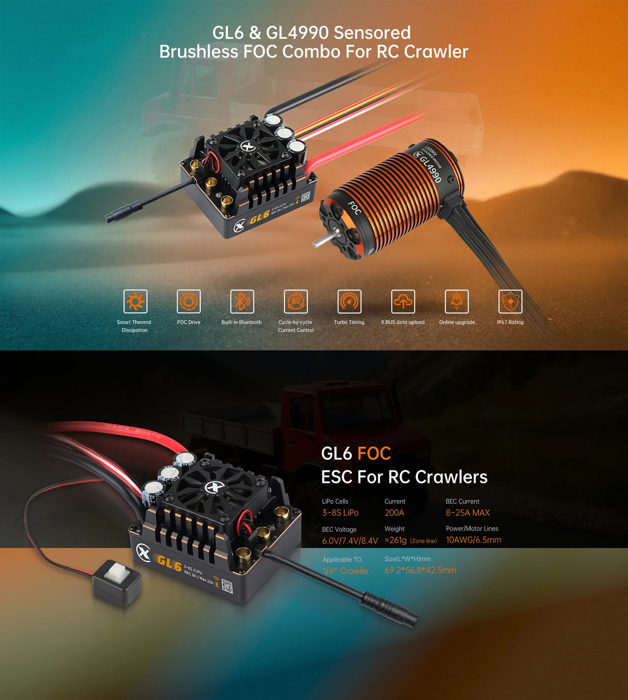 XC COMBO FOC CRAWLER BRUSHLESS - огляд і ціна Esc 4In1 Brushless
