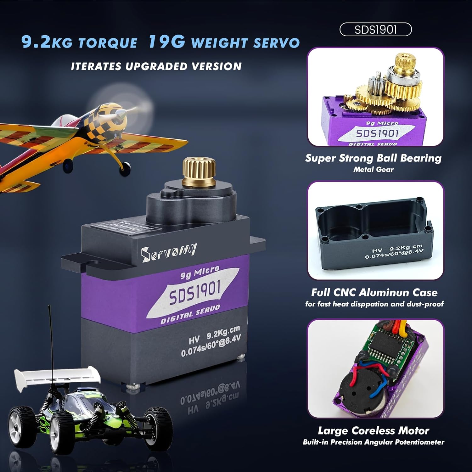 SERVOMY-SDS1901 Digital 9G Mic - огляд і ціна Drone Rc Car