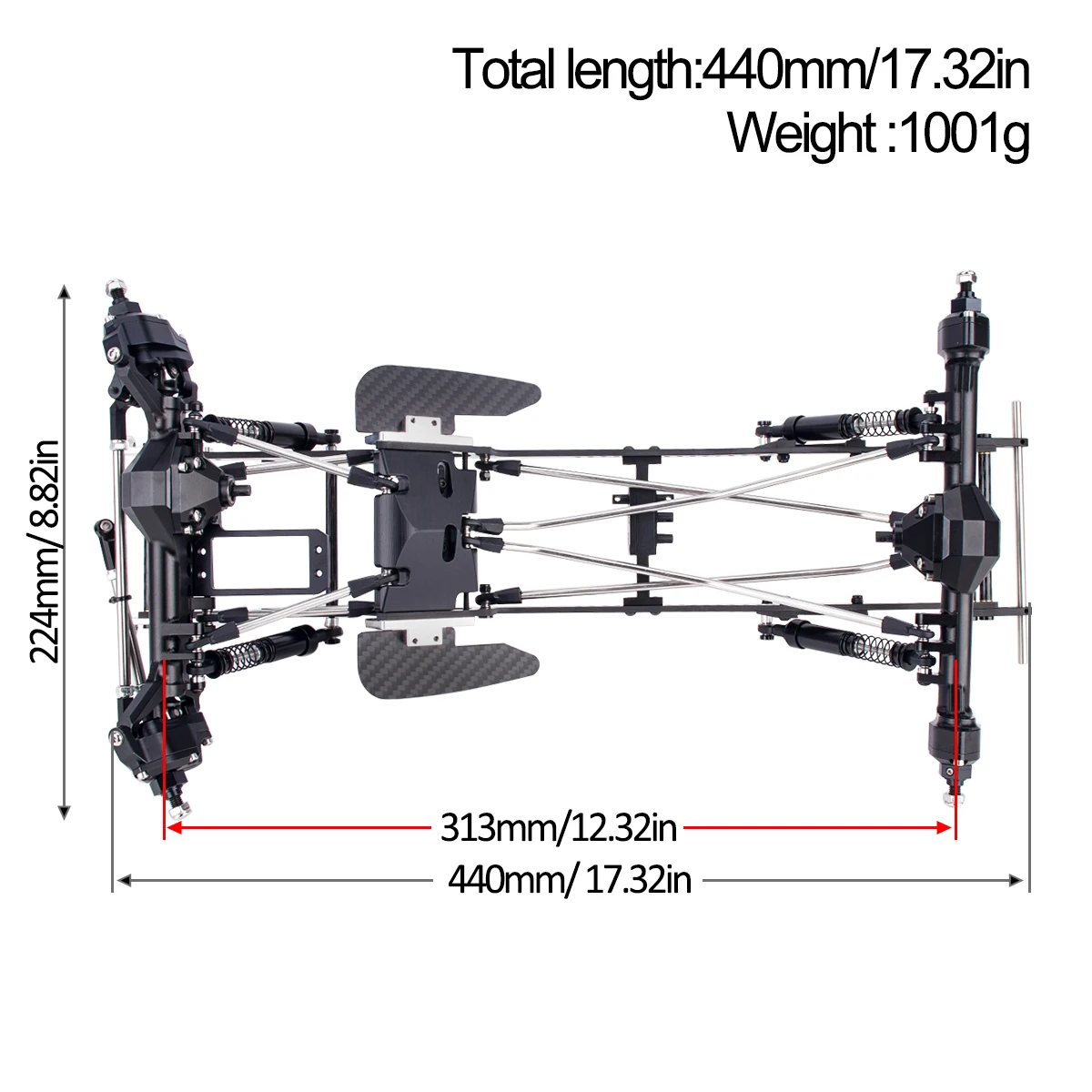 Carbon Fiber LCG Chassis Kit w - огляд і ціна Rc Rock Crawler
